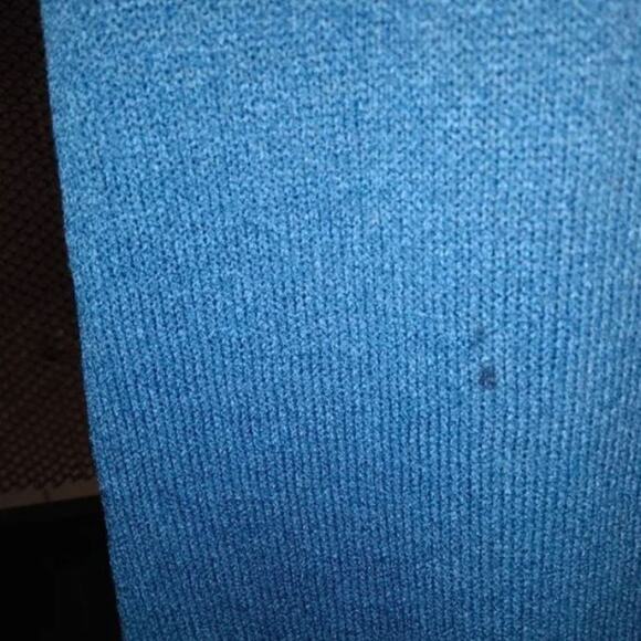 DIOR Maxi Knit Dress Sz S BLUE Turtleneck Luxe Bodycon Lounge Crochet RARE VNTG - Picture 11 of 16